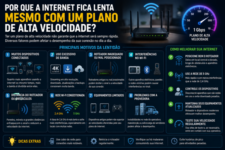 Por que a internet fica lenta mesmo com um plano de alta velocidade