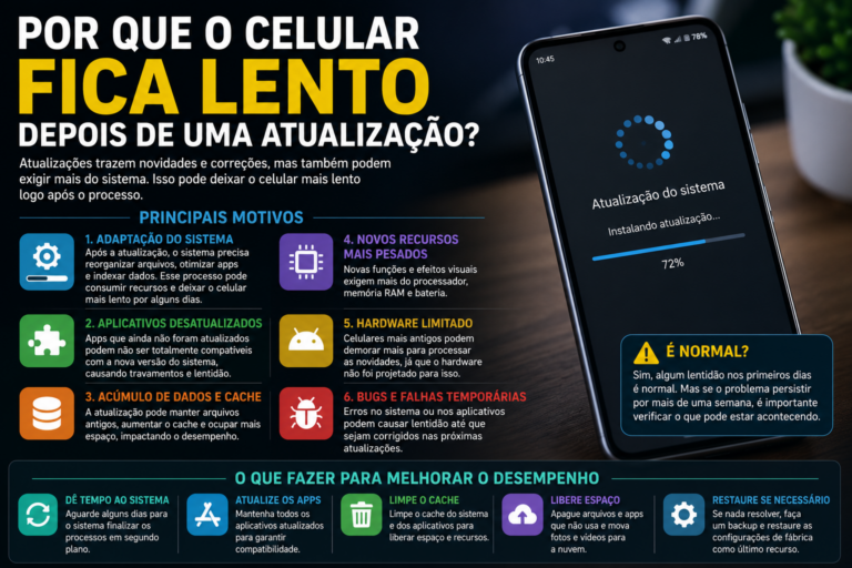 Por que o celular fica lento depois de uma atualização