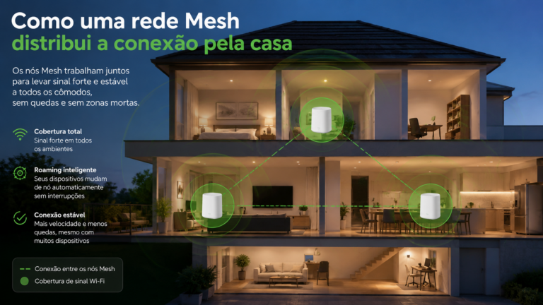Como uma rede Mesh distribui a conexão pela casa