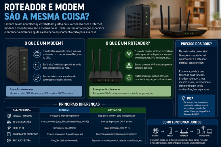 Roteador e modem são a mesma coisa? Entenda