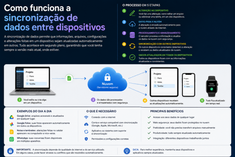 Como funciona a sincronização de dados entre dispositivos