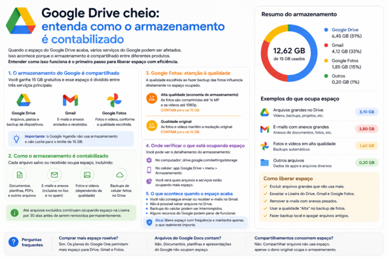 Google Drive cheio: entenda como o armazenamento é contabilizado