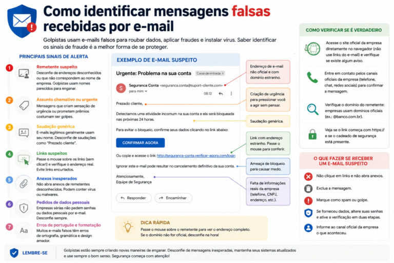 Como identificar mensagens falsas recebidas por e-mail
