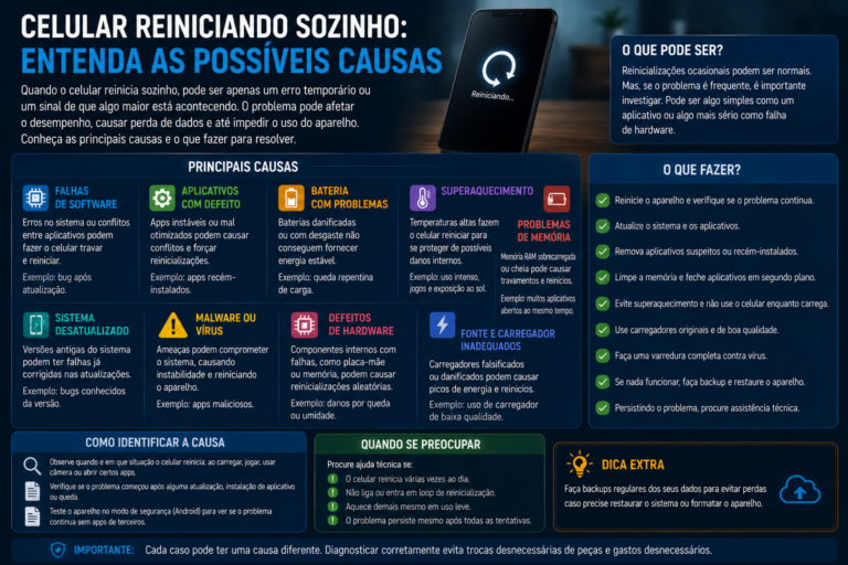 Celular reiniciando sozinho: entenda as possíveis causas