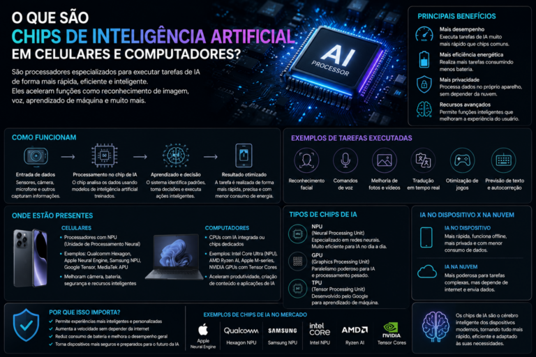 O que são chips de inteligência artificial em celulares e computadores