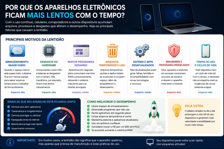 Por que os aparelhos eletrônicos ficam mais lentos com o tempo
