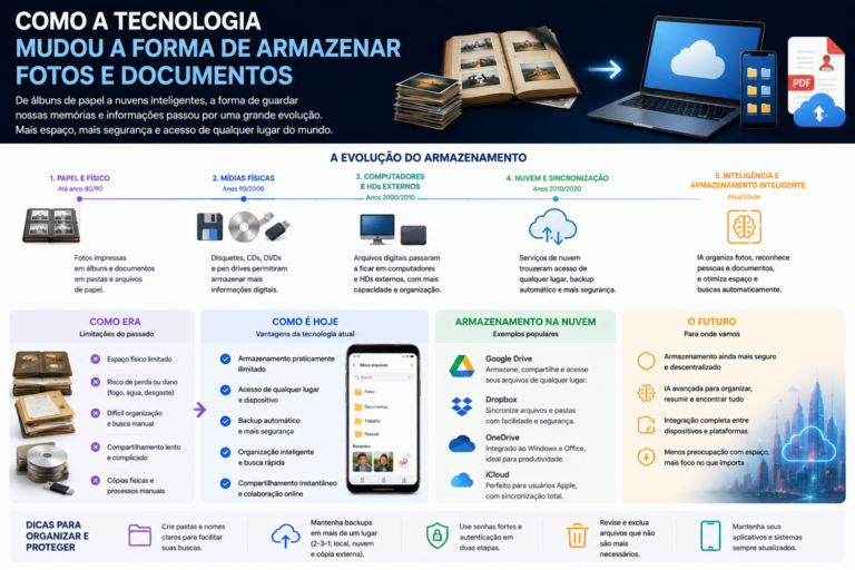 Como a tecnologia mudou a forma de armazenar fotos e documentos