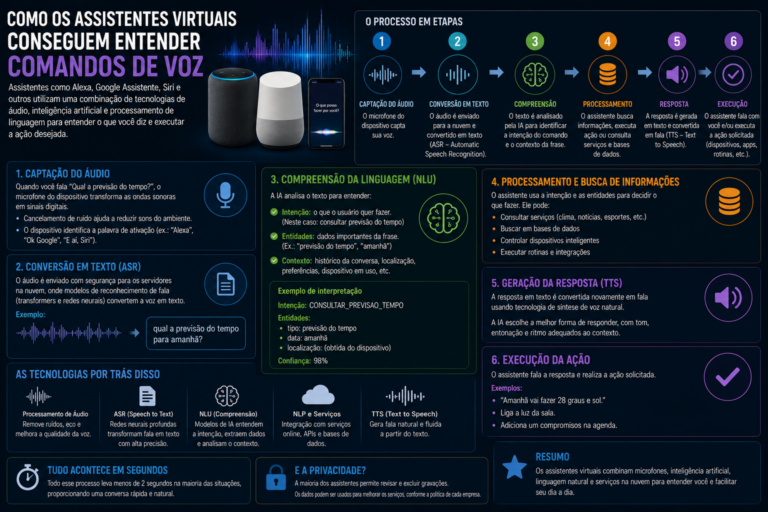 Como os assistentes virtuais conseguem entender comandos de voz