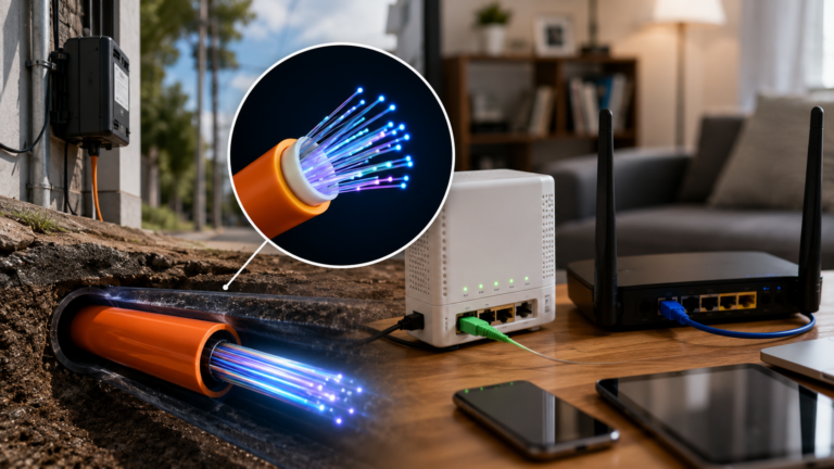 Como funciona a internet de fibra óptica