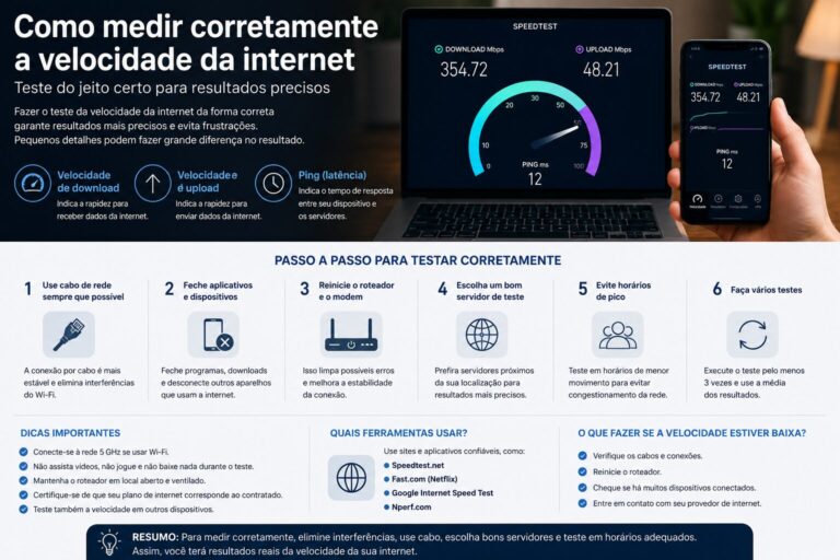 Como medir corretamente a velocidade da internet